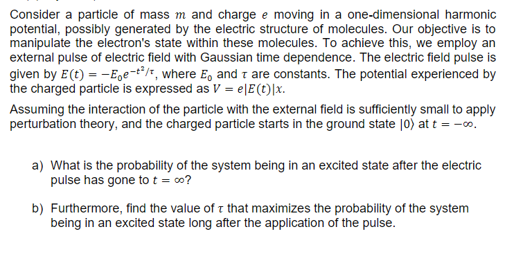 Solved Consider a particle of mass m ﻿and charge e ﻿moving | Chegg.com