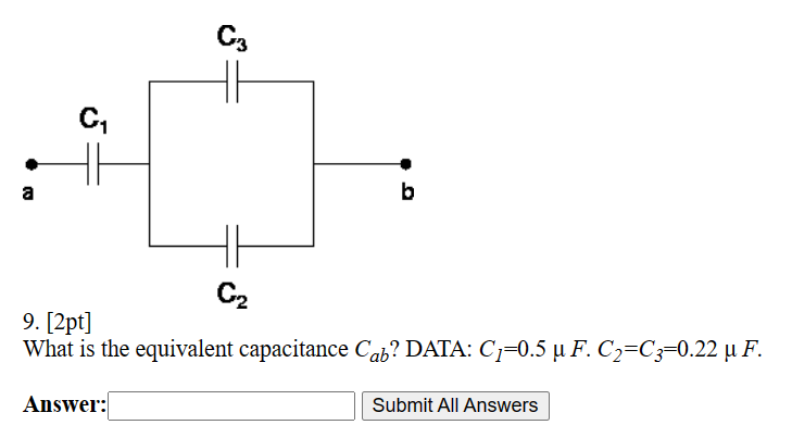 Solved 2ptWhat is the equivalent capacitance Cab ? ﻿DATA: | Chegg.com