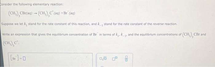 Solved Consider the following elementary reaction: | Chegg.com