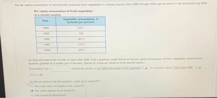 Solved The per capita consumption of commercially produced | Chegg.com