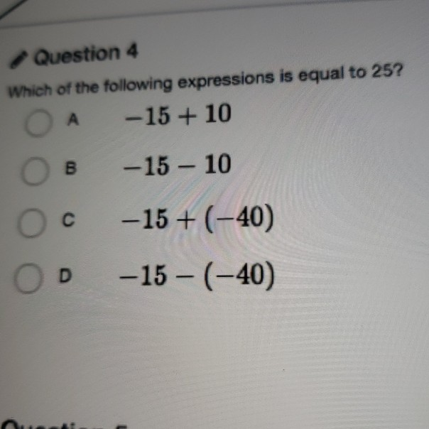 Udvikle blæse hul maskine Solved Question 4 Which of the following expressions is | Chegg.com