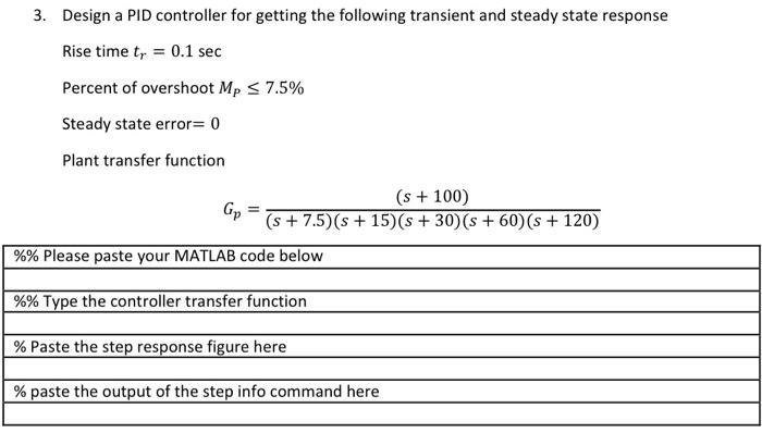 Solved CONTROL SYSTEMS, PID CONTROLLER, MATLAB PROBLEM: | Chegg.com