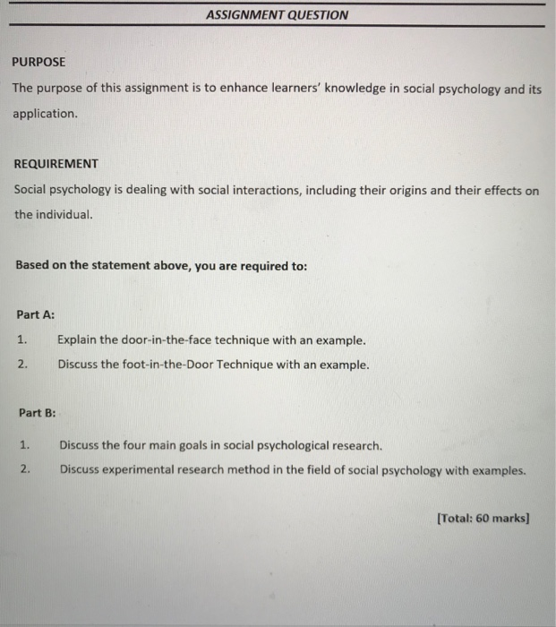 Assignment Question Purpose The Purpose Of This Chegg Com