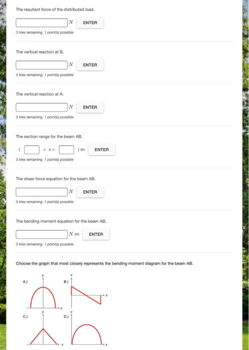 Solved For The Beam Shown Below, Draw The Reactions In The | Chegg.com