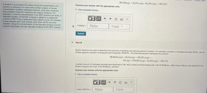 Solved A Titration Is A Procedure For Determining The | Chegg.com