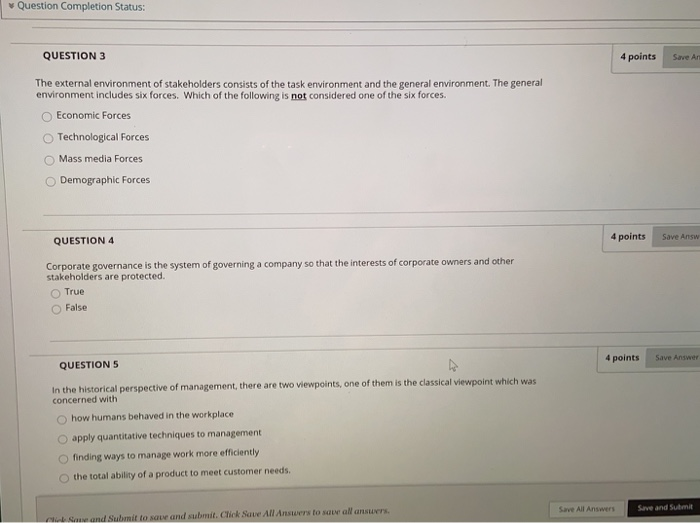 Solved Question Completion Status: QUESTION 3 4 points Save | Chegg.com