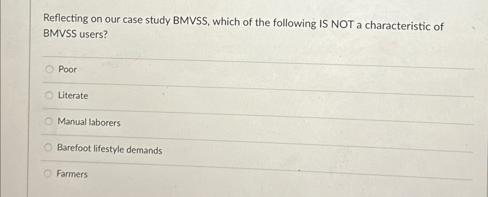 Solved Reflecting on our case study BMVSS, ﻿which of the | Chegg.com