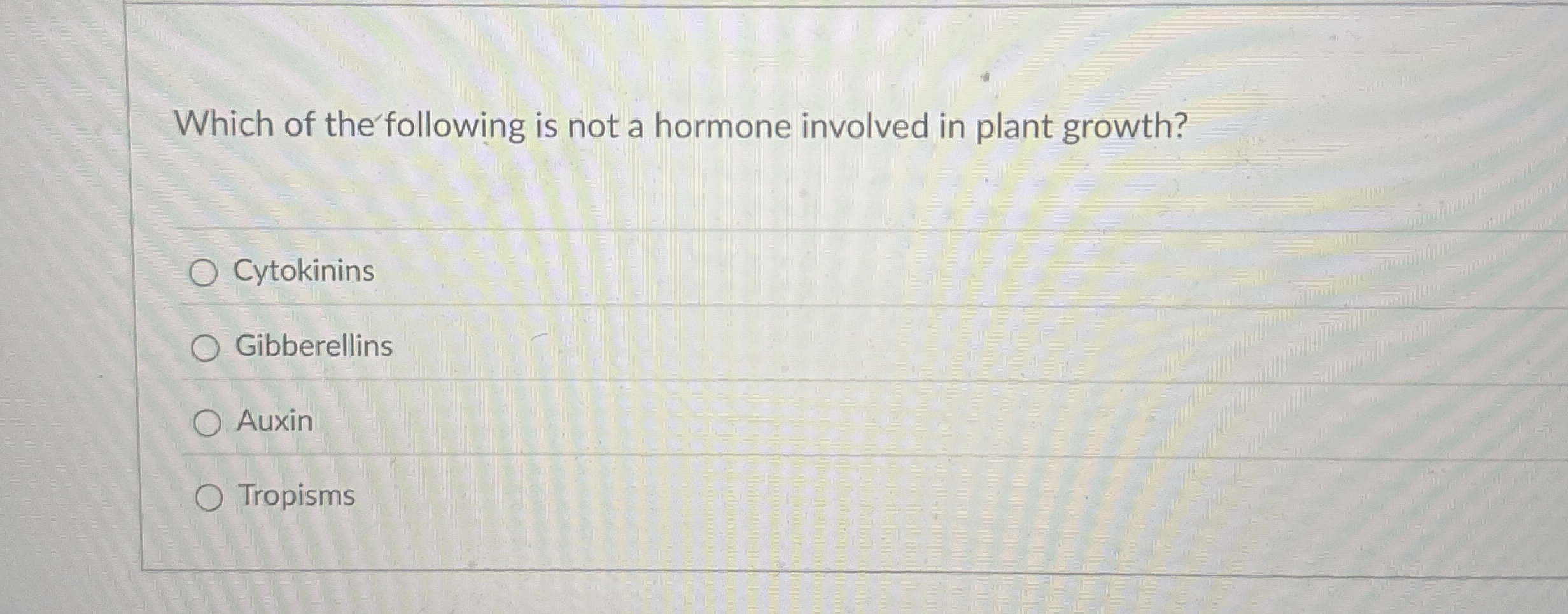 Solved Which Of The Following Is Not A Hormone Involved In Chegg Com