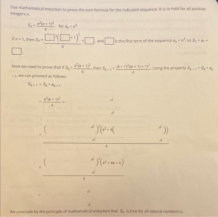 Solved Use mathematical induction to prove the sum formula | Chegg.com