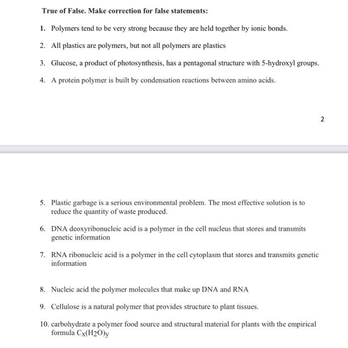 pg online homework 4 polymers answers