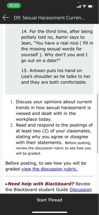 Solved Sexual Harassment. Identify Whether Each Behavior | Chegg.com