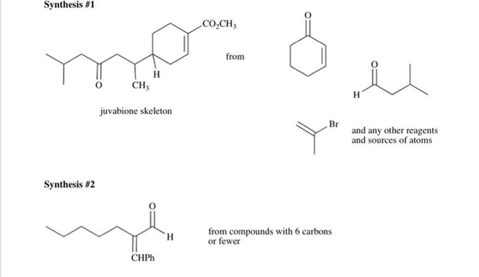 Solved Synthesis #1 from juvabione skeleton Br and sources | Chegg.com