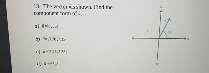 Solved 13 The Vector Is Shown Find The Component Form O Chegg Com