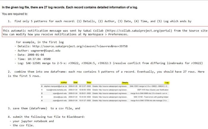 Solved For example, in the first log - Details: | Chegg.com