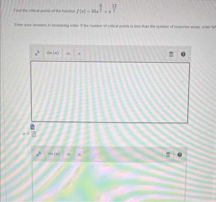 Solved 6 13 Find the critical points of the function f(x) = | Chegg.com