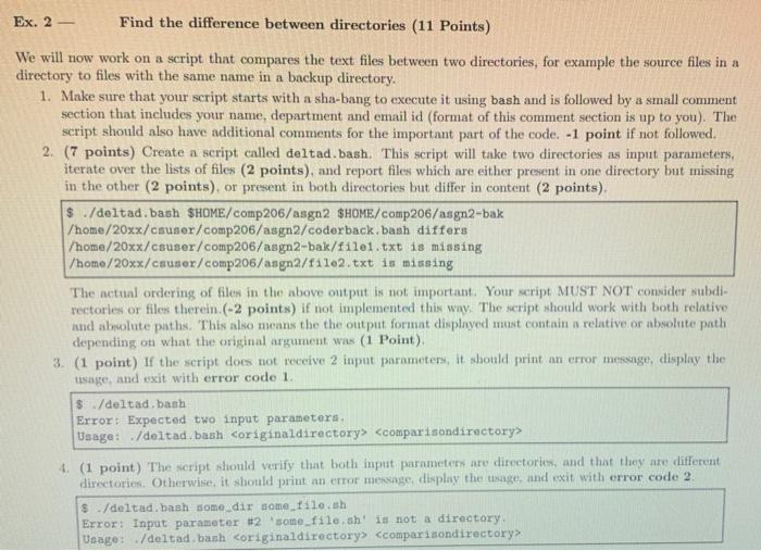 Ex 2 Find The Difference Between Directories 11 Chegg Com