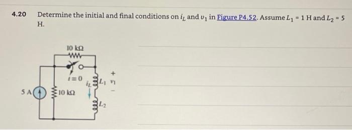 Solved 4.20 Determine the initial and final conditions on i; | Chegg.com