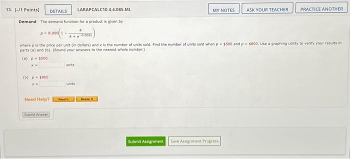 Solved Demand The demand function for a product is given by | Chegg.com