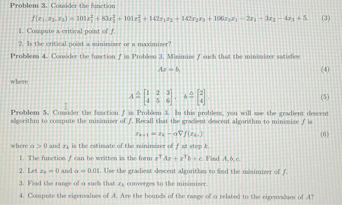 Solved Problem 3. Consider the function | Chegg.com