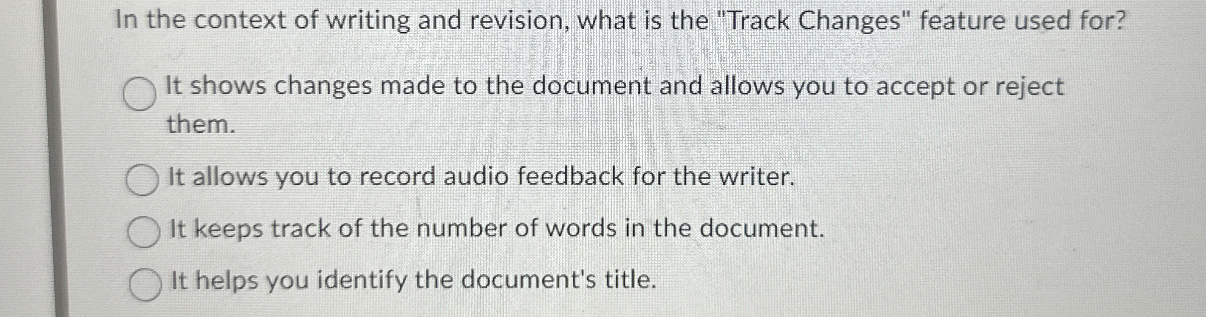 Solved In the context of writing and revision, what is the | Chegg.com
