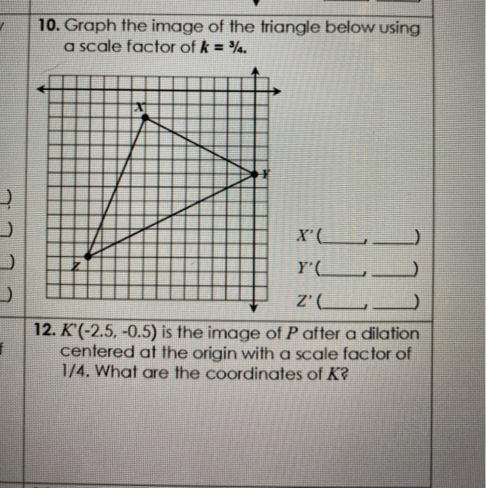 homework 5 dilations (origin as center)