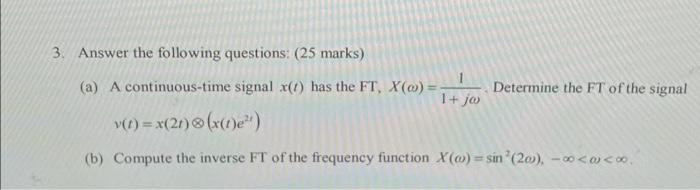 Solved 3. Answer the following questions: ( 25 marks) (a) A | Chegg.com
