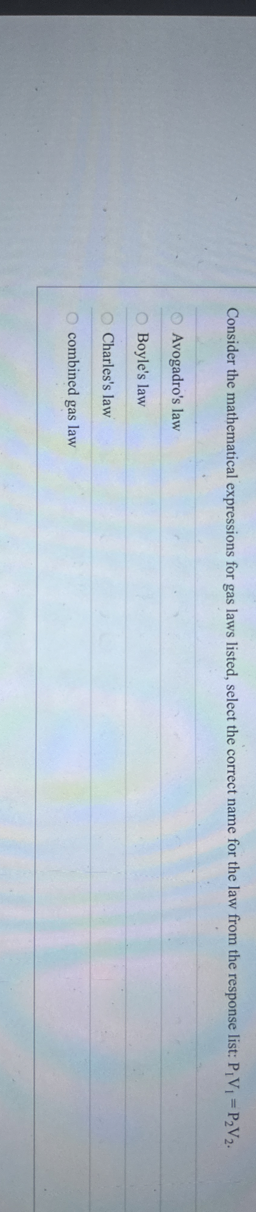 Consider the mathematical expressions for gas laws