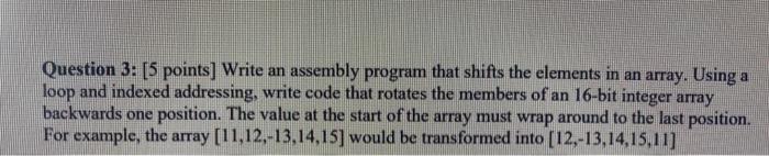 Solved Question 3: [5 points) Write an assembly program that | Chegg.com