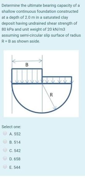 Solved Determine the ultimate bearing capacity of a shallow | Chegg.com