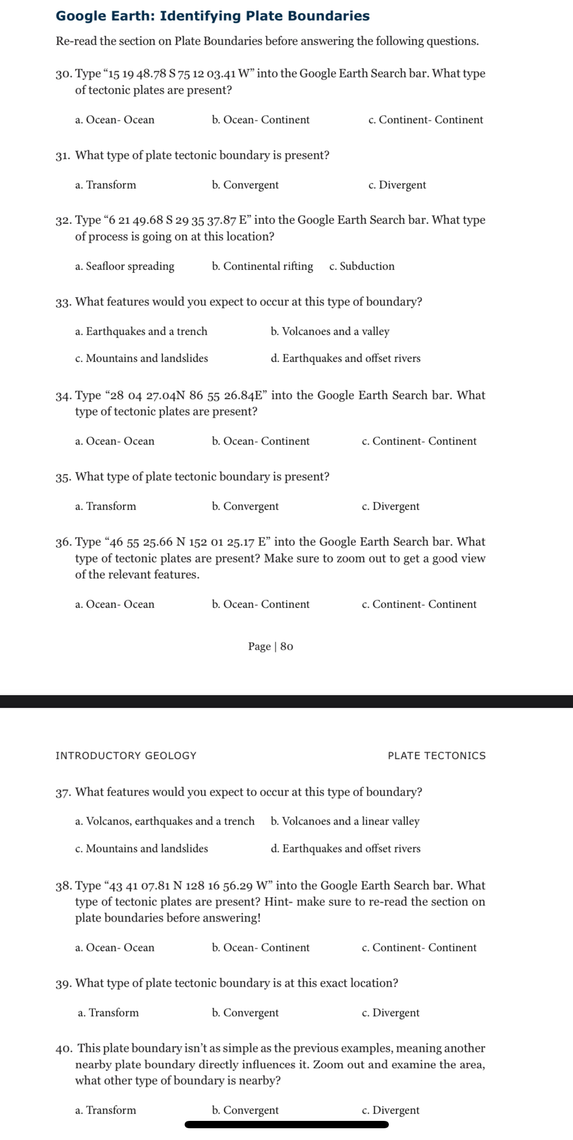Solved 4.8 ﻿PLATE BOUNDARIESTectonic plates can interact in
