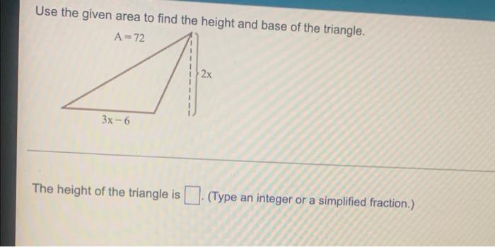 how to find height of triangle if area is given