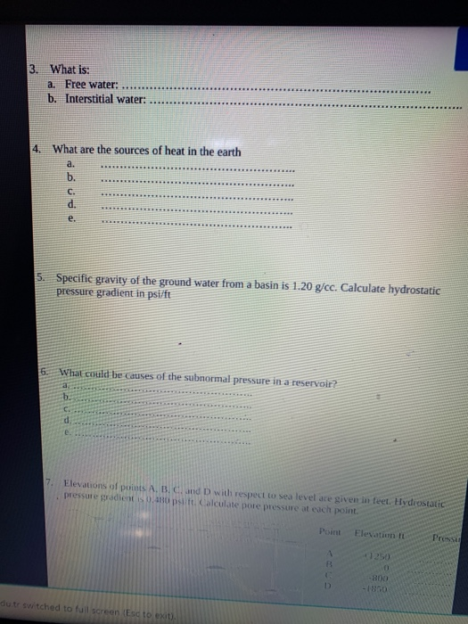 Solved 3. What Is: A. Free Water...... B. Interstitial | Chegg.com