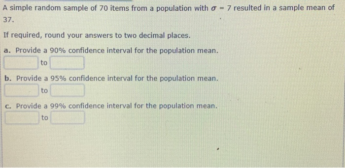Solved A simple random sample of 70 items from a population | Chegg.com