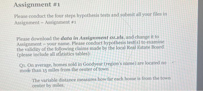 Solved Assignment #1 Please conduct the four steps | Chegg.com