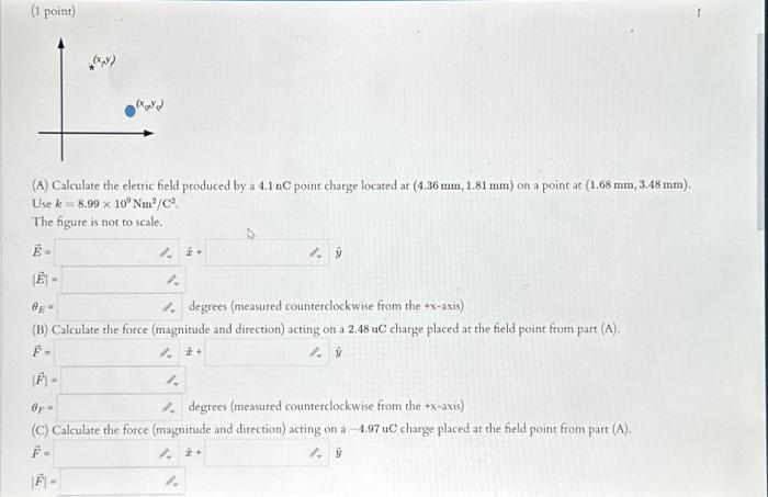 Solved (A) Calculate the eletric field produced by a \\( 4.1 | Chegg.com