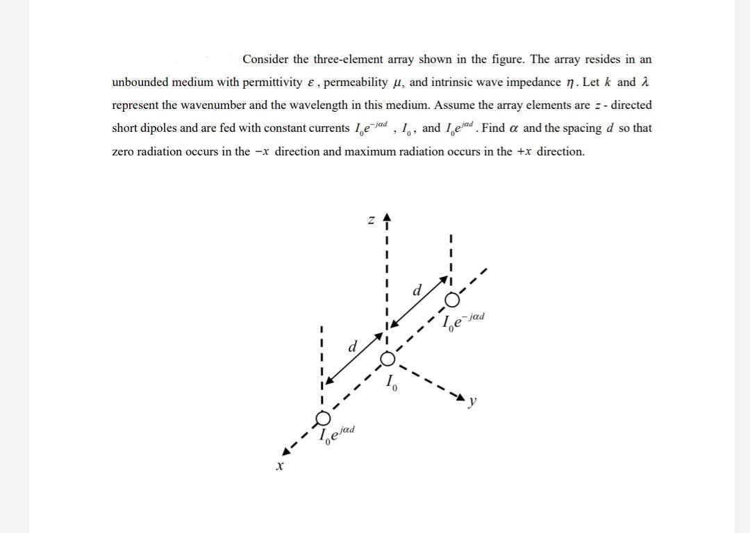 Consider the three-element array shown in the figure. | Chegg.com