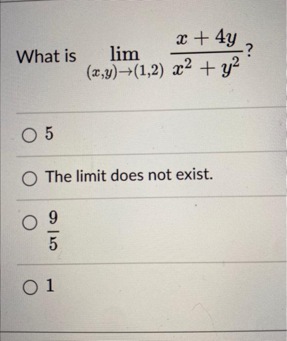 solved-lim-x-y-1-2-x2-y2x-4y-5-the-limit-does-not-exist-chegg