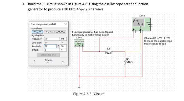 Solved 1. Build the RL circuit shown in Figure 4-6. Using | Chegg.com