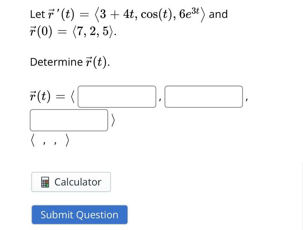 Solved Let R T 2t5−1 T2 4t3 −4ln 6t Find A Parametric