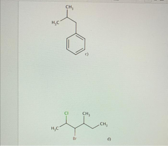 Solved 1. Name The Following Molecules. A) | Chegg.com