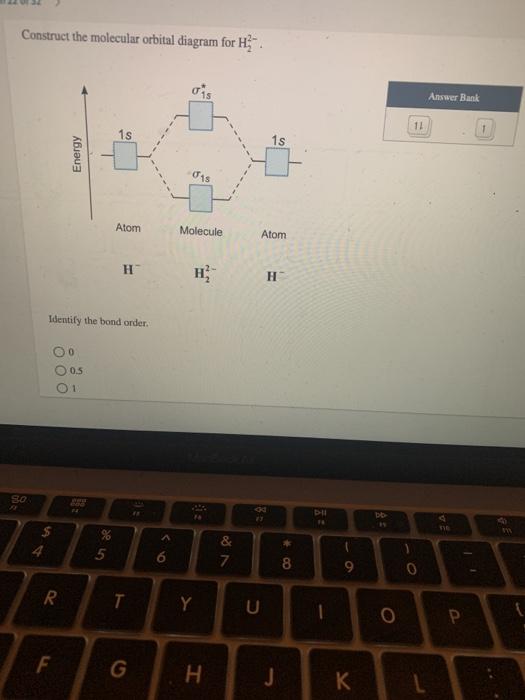 Solved Construct the molecular orbital diagram for H Answer | Chegg.com
