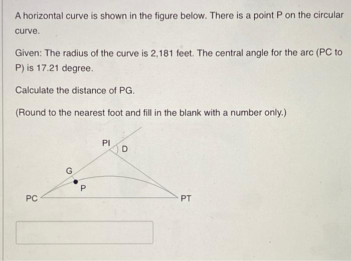 Solved A Horizontal Curve Is Shown In The Figure Below. | Chegg.com