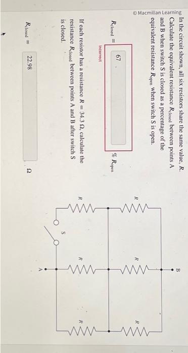 Solved In The Circuit Shown, All Six Resistors Share The | Chegg.com