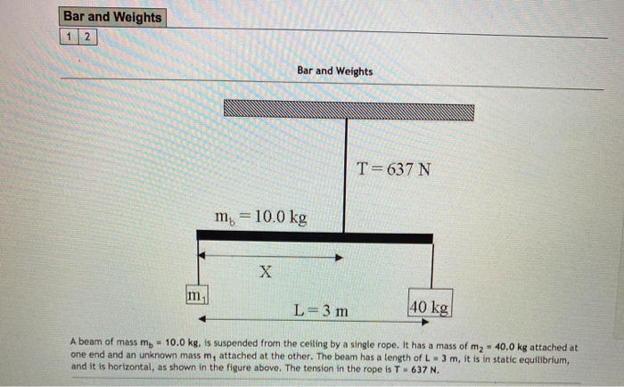Consisting of a single bar with equal weights on each end, the