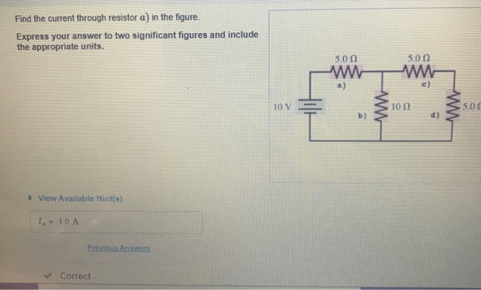 Solved Find the current through resistor a) in the figure. | Chegg.com