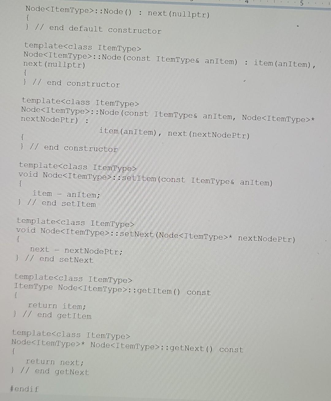 1.8 LAB: Using a Node template class two maintain | Chegg.com
