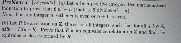 Solved Problem 1 (18 points): (a) Let n be a positive | Chegg.com
