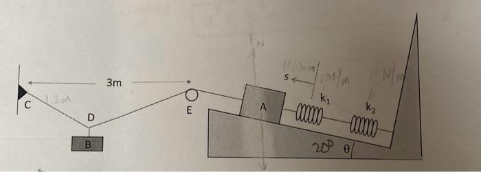 Solved 2. Initially, rope segments CD and DE are horizontal, | Chegg.com