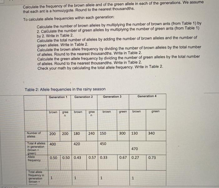 Solved Natural Selection: Worksheet Imagine your | Chegg.com