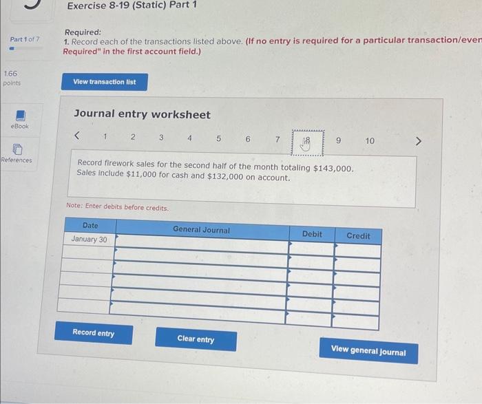 Solved Required information Exercise 8-19 (Static) Complete | Chegg.com